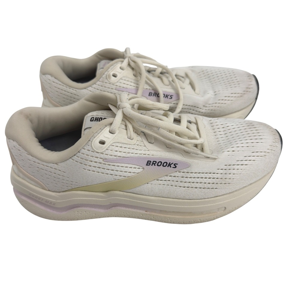 Brooks Ghost Max 2 Running Shoes Mens 8.5 Cream Lavender 1204201B16 Sneaker
